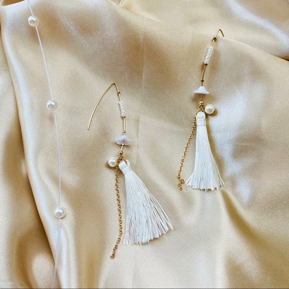 Flower Tassels Hook Wire Earrings - Picture 2 of 11